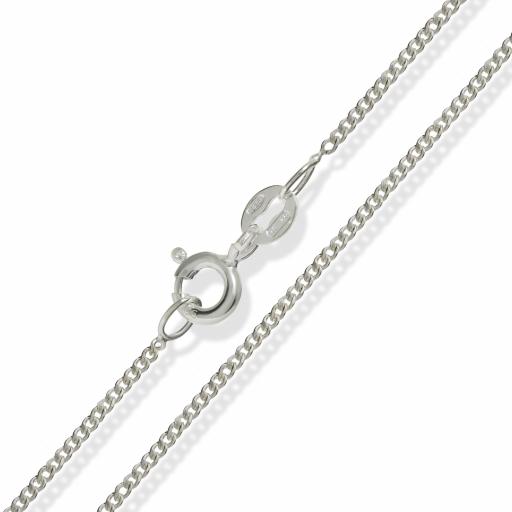 925 Sterling Silver 16" 18" 20"fine Diamond Cut 1.1mm Curb Chain Necklace