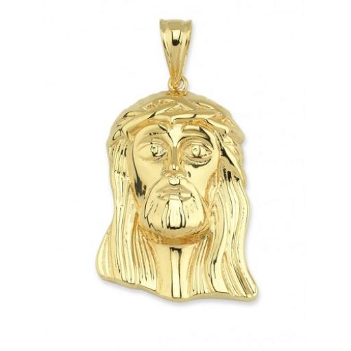 9ct Yellow Gold Round Face Of Jesus Christ