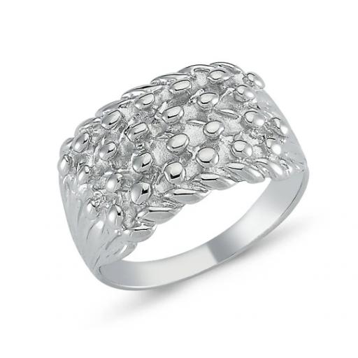 Sterling Silver Solid 4 Keeper Ring