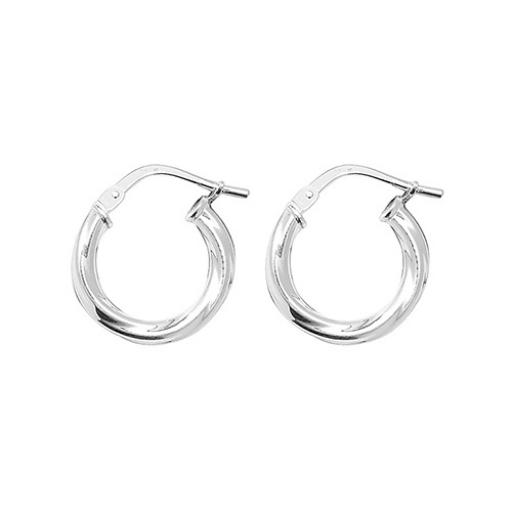 Sterling Silver Hoop Earrings 2mm Twisted Earrings