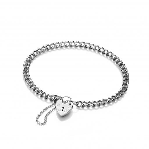 925 Sterling Silver 7.6" Ladies 6.0mm Charm Bracelet