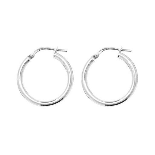 STERLING SILVER 20X2MM ROUND POLISHED TUBE HOOP EARRINGS GIFT BOX