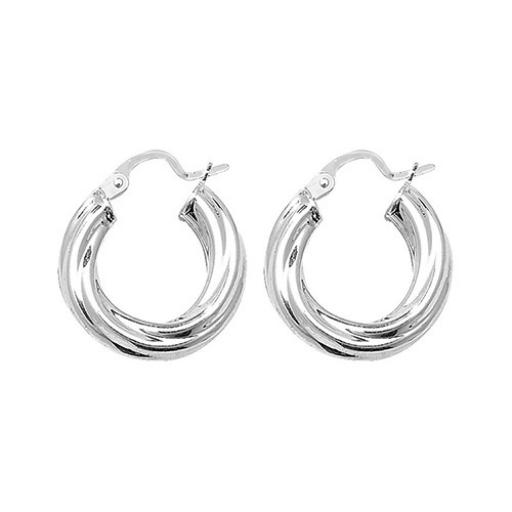STERLING SILVER HOOP EARRINGS 4MM ROUND CREOLE CANDY TWIST TUBE RIBBON PLAIN SLEEPERS GIFT BOX