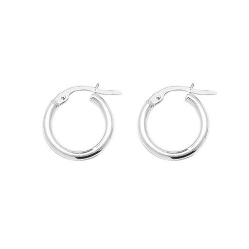 STERLING SILVER 15X2MM ROUND POLISHED TUBE HOOP EARRINGS GIFT BOX