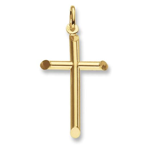 375 9ct Gold 36x17mm Cross With Bevelled Edge