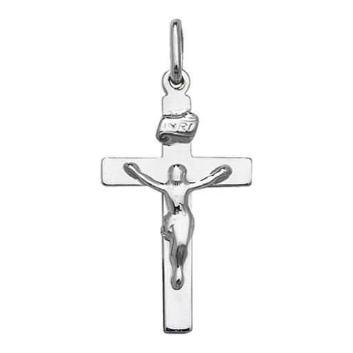 Sterling Silver Polished Flat Crucifix Cross