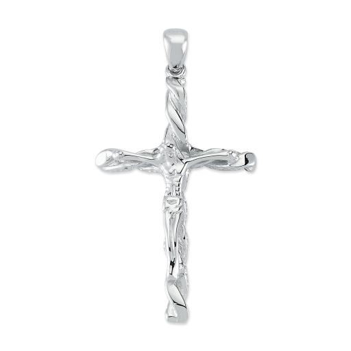 925 STERLING SILVER SQUARE CRUCIFIX PLATED CROSS PENDANT GIFT BOX