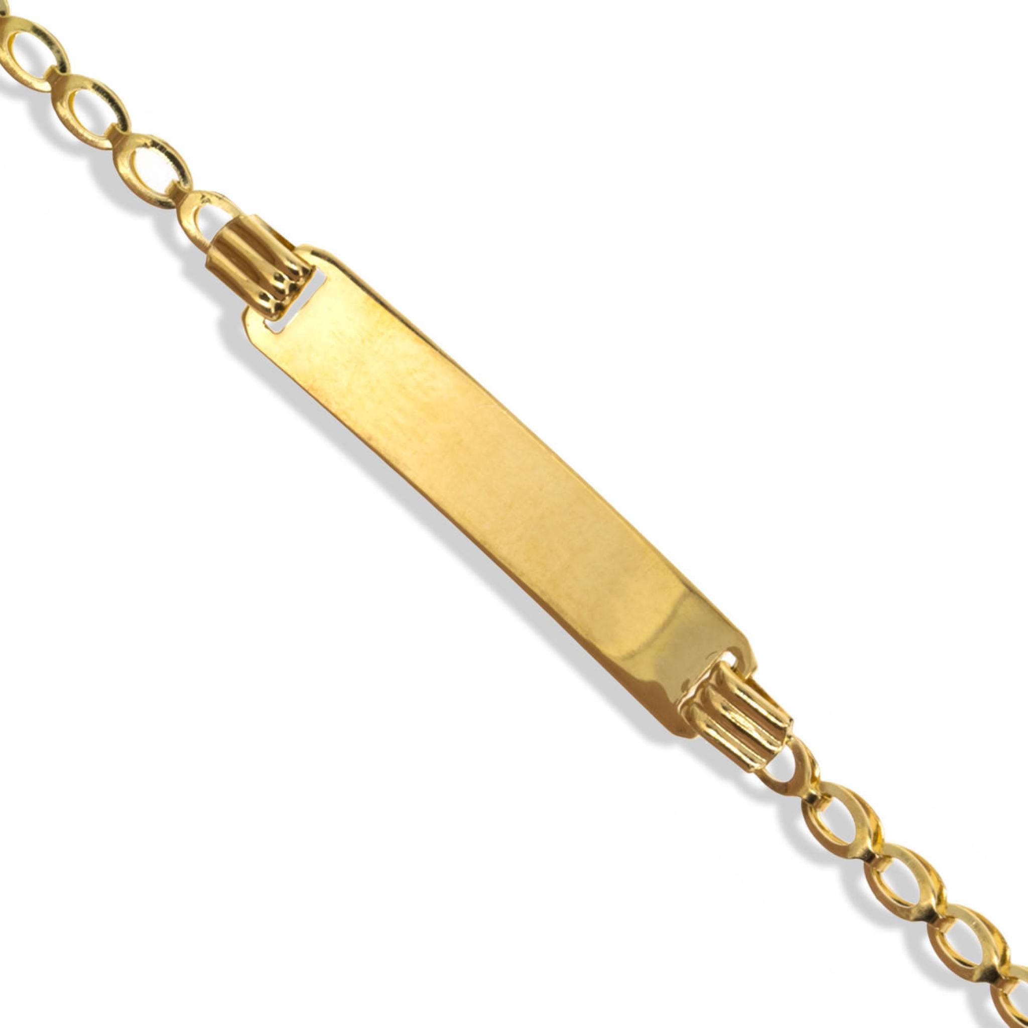 9ct Gold ID Child's Bracelet 6.5" D/C Curb Chain Link Chain Reaction Jewellers
