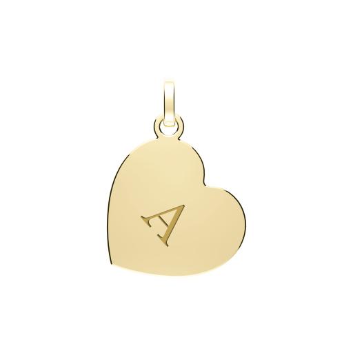 9ct Gold Heart Initial Pendant