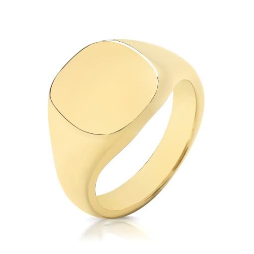 9ct Gold Solid Heavy Weight Cush Signet Ring