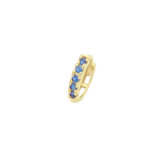 9ct Gold Single Sapphire Blue CZ  Cartilage Huggie Helix Stud