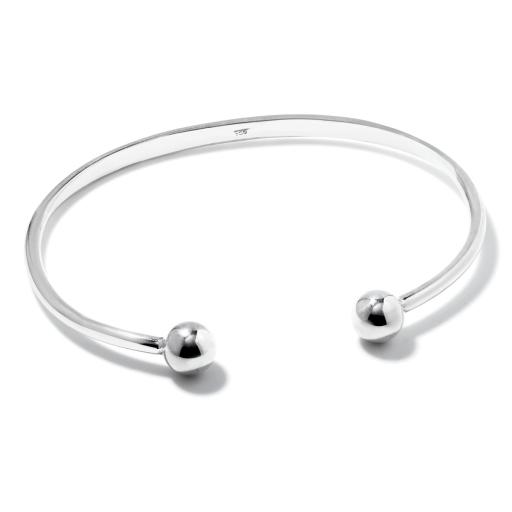 Sterling Silver Torque Bangles Free Engraving ID Plate Baby Maiden Bobble Bangles Ball Bracelet Gift Box