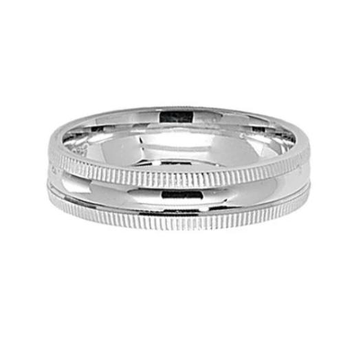 Sterling Silver Wedding Rings Free Engraving 5mm Mill Grain D Shape Ladies Gents Court Bands Free Jewellery Gift Box