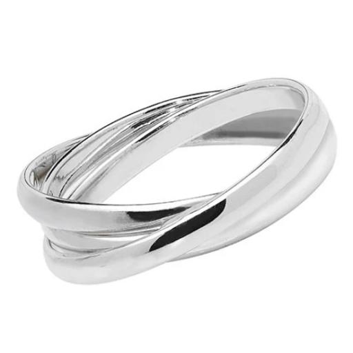 Sterling Silver 3mm Russian Wedding Rings Trinity 3 Ring Bands Free Gift Box
