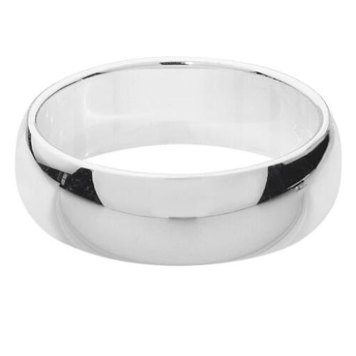 Sterling Silver Wedding Rings Free Engraving 6mm D Shape Ladies Gents Court Bands Free Jewellery Gift Box