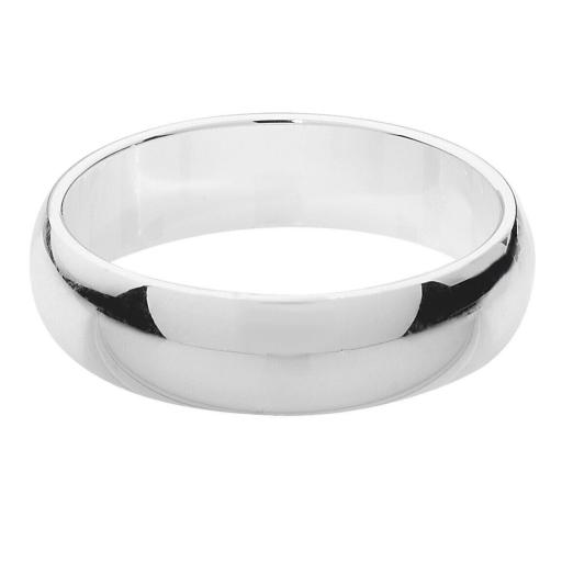 Sterling Silver Wedding Rings Free Engraving 5mm D Shape Ladies Gents Court Bands Free Jewellery Gift Box