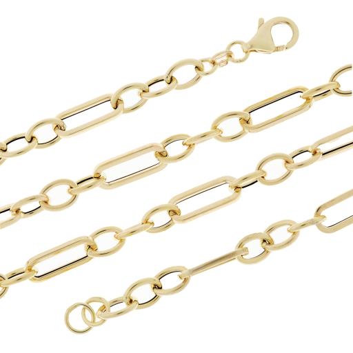 9ct Gold 18" 5.5mm Trombone Albert Paperclip Pendant Necklace Gift Box