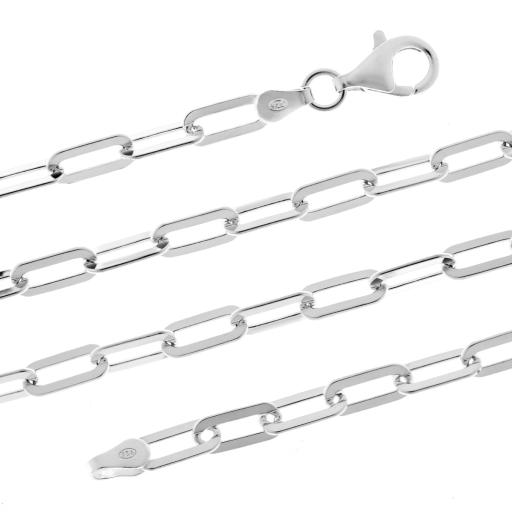 Sterling Silver 4.0mm Paper Clip Chain Necklace