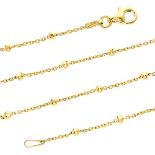 Sterling Silver Gold Plated Trace And Ball Chain Belcher Satellite Necklace Bracelet Ankle Gift Box