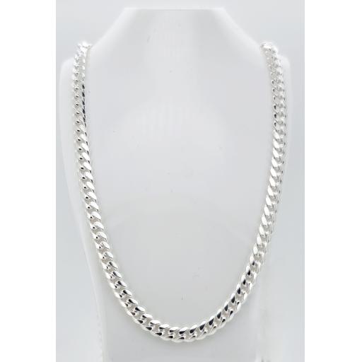 Sterling Silver Cuban Curb Chain 3.5mm Flat Square Diamond Cut Bevel Edge Link Necklace Ladies Gents Gift Box