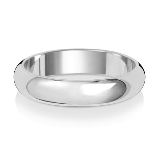 9ct White Gold 4mm D Shape Wedding Band