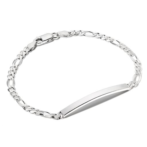 Sterling Silver 7.8" Fine Ladies Figaro Bracelet