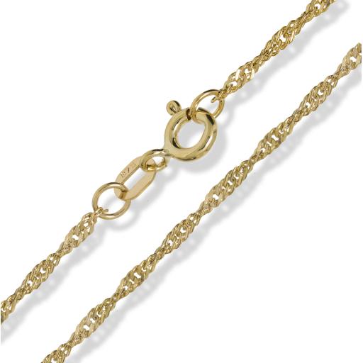 375 9ct Gold 16" 18" 20" Wide 1.5mm Singapore Rope Chain Necklace